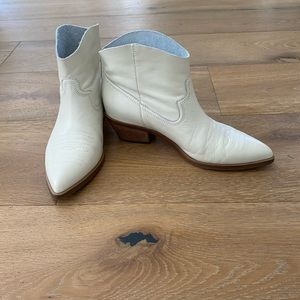 Treasure and Bond leather creamy white booties